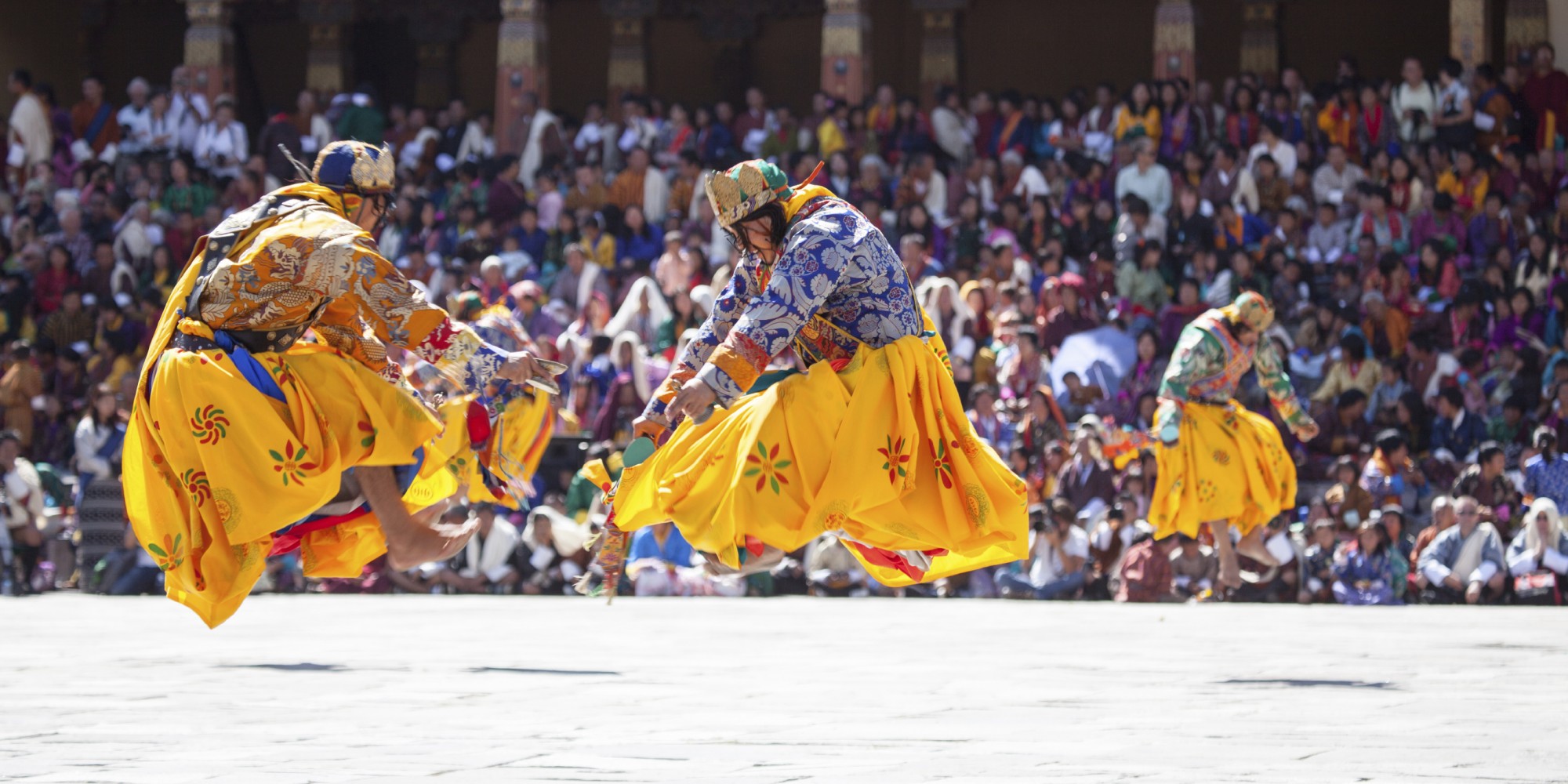 Each year one of the major festivals is held in Dzong of Thimphu. People form all the surrounding valleys gather during 3 days to watch all the traditional dances,